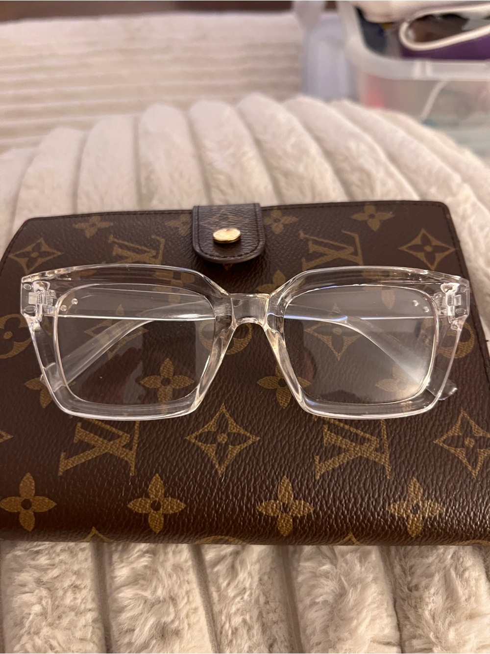 Clear Square Frame Women's Eyeglasses - Transparent